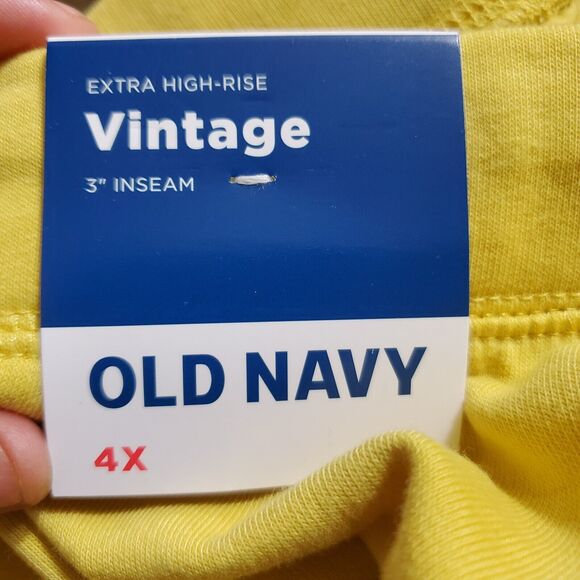 Old Navy Yellow Women's 4X Plus Size Shorts High Waisted NWT - Picture 5 of 8